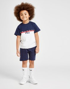 Fila conjunto Zayn Tape camiseta/pantalón corto infantil, Azul