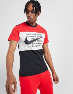 Nike Swoosh Colour Block T-Shirt, Rojo