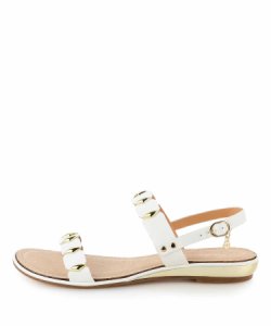 Primamoda - Białe sandały z ozdobnymi paseczkami belluno