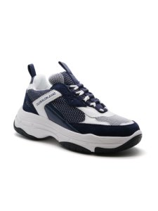 Calvin Klein Marvin Low Top Lace Up Suede White/Navy
