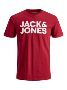 Jack & Jones Ecorp Logo Tee Print Rio Red