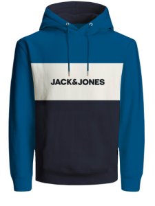 Jack & Jones Logo Blocking Sweat Hood Classic Blue