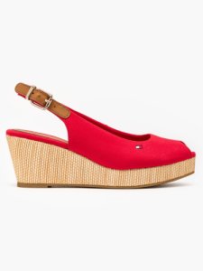 Tommy Hilfiger Iconic Elba Sling Back Wedge Red