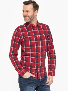 Tommy Jeans Poplin Multi Check Shirt Red
