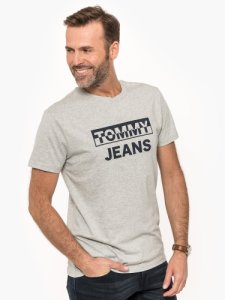 Tommy Jeans Split Block Logo Tee Grey