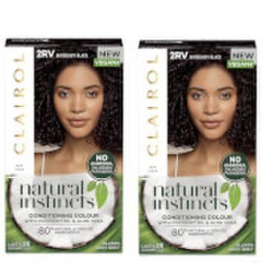Clairol Natural Instincts Semi-Permanent No Ammonia Vegan Hair Dye Duo (Various Shades) - 2Rv Burgundy Black