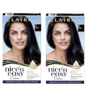 Clairol Nice' n Easy Crème Natural Looking Oil Infused Permanent Hair Dye Duo (Various Shades) - 2 Black