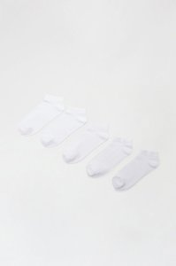 Men's 5 Pack White Trainer Liner Socks - M