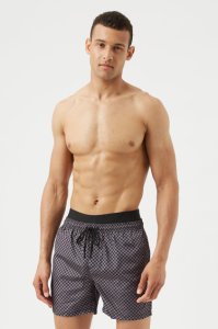 Burton - Men's black and grey check swim shorts - s