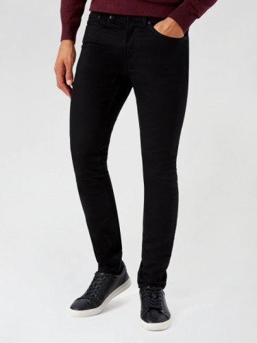 Men's Black Skinny Jeans With Organic Cotton - 28R