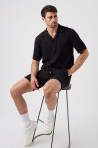Men's Casual Drawstring Shorts - black - L