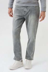 Men's Grey Straight Vintage Light Grey Jeans - 30S