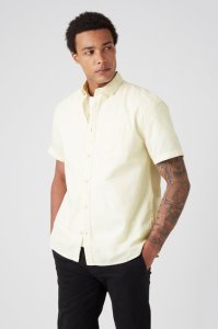 Burton - Men's short sleeve relaxed fit oxford shirt - ecru - s