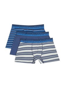 Mens 3 Pack Multi Colour Stripe Print Trunks, Blue