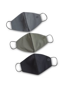 Burton - Mens **3 pack plain reusable face coverings, grey