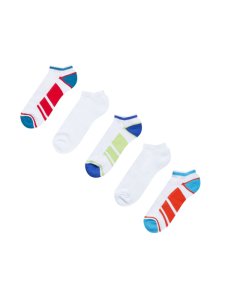 Burton - Mens 5 pack sport trainer liner socks, white