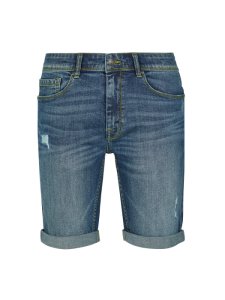Burton - Mens greencast skinny fit denim shorts, mid green