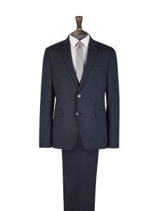 Mens Navy Essential Slim Fit Suit Jacket With Stretch, Blue