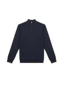 Burton - Mens navy knitted half zip jumper, navy