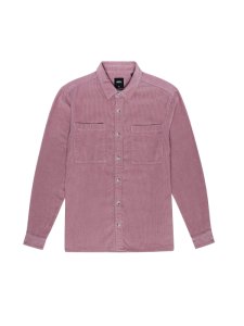 Mens Pink Long Sleeve Heavy Cord Shirt, PINK