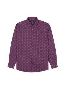 Mens Purple Tailored Fit Spot Shirt, PURPLE