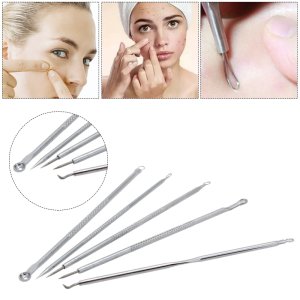 1/5pcs Stainless Steel Acne Extractor Removing Tool Face Skin Care Blackhead Blemish Pimple Remover Comedone Extract Ance Needle