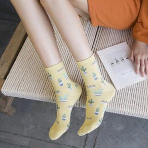 1 pair Fashion Women Girl Cotton Socks Ankle Socks Korean Style Cactus Sock Accessories
