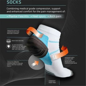 1 Pair High Quality Foot Compression Socks For Plantar Fasciitis Heel Spurs Arch Pain Comfortable Socks Venous New Sock