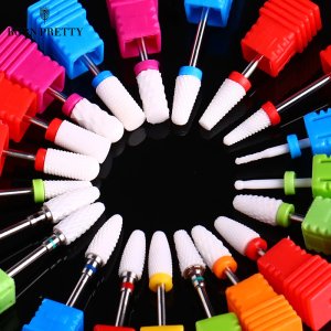 1 Pc Electric Ceramic Grinding Head Nail Drill Bits Colorful Mixed Size Ceramic Electric Nail Mills Cutter for  Machines