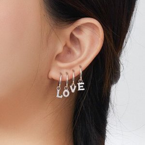 1 piece Simple Ear Hoops with 26 Letters Alphabet Charm for Earrings for Women DIY Jewelry Making Fashion Bijoux SCP035