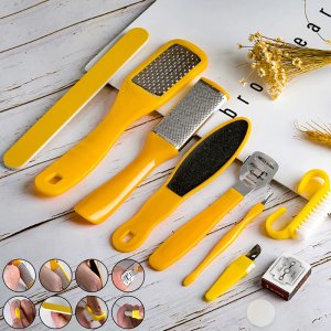 10 in 1 Foot Scrubber Professional Pedicure Tool Kit Rasp Foot File Callu Remover Set Feet Exfoliating Scrubber Cleaner Tools