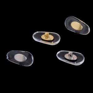 10 Pairs/lot Gold Silver Silicone Nose Pads For Glasses Anti Slip Aluminum Conductor Glasses Nose Pads Eye Care Tool