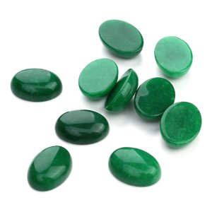 10pcs/lot 10*14/13*18/18*25mm Green Jade Cameo Cabochon Natural Stone Beads Diy Cabochon Setting Findings Jewelry Making F5018