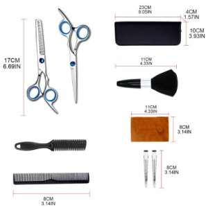 10pcs Professional Cutting Thinning Shears Hair Razor Comb Clips Cape Hairdressing Scissors Kit for Barber Salon Home Use