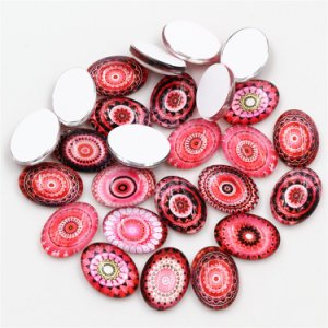 13x18mm  18x25mm New Fashion Mixed Handmade Photo Glass Cabochons Pattern Domed Jewelry Accessories Supplies