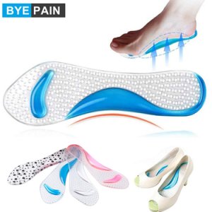 1Pair BYEPAIN Foot Massage Care Non-Slip Sandals Pads Silicone Gel High Heel Shoes Support Pads Arch Cushion Insole