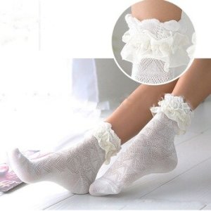 1pair Korean Style Harajuku Ladies Girls Vintage Female Hollow Luxury Solid Cotton Lace Warm Frilly Sock Ruffle Ankle Socks