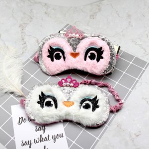 1PC Owl Cartoon Sleeping Mask Eye Shade Cover Patch for Girl Kid Teen Blindfold Travel Makeup Eye Care Tools Night Accessories