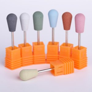 1PC Silicone Nail Drill Bits Ceramic Electric Nail File Machine Mixed Size Milling Nail Cutter Pedicure Nail Tool Accessories