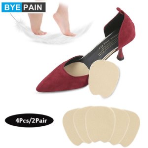 2Pair BYEPAIN Insoles For Shoes Inserts Forefoot Pad High Heel Ultra Thin Velvet Cotton Anti Skid Shoe Insole Cushion Foot Pad
