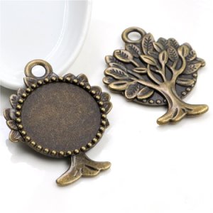 2pcs 30mm Inner Size Antique Bronze Classic Style Cabochon Base Setting Charms Pendant (B6-23)