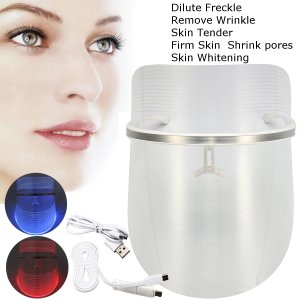 3 Colors LED Light Therapy Face Mask Micro-current Wrinkle Acne Removal Skin Rejuvenation LED Face Mask Facial Treatment Mask