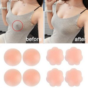 4 Pairs Women Reusable Adhesive Silicone Breast Bra Nipple Cover Pad Covers Stick Nipple Cover Pezonera Sexy Mujer 2019