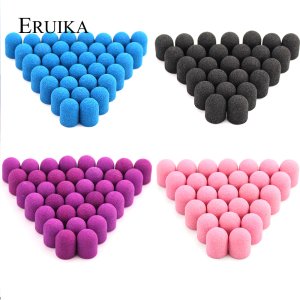 50pcs 13*19mm Blue Pink Sanding Caps Electric Milling Cutter Rotary Nail Drill Bit Rubber for Manicure Pedicure Drill Accessory