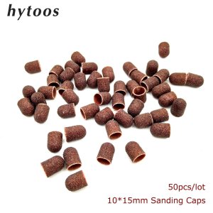 50Pcs/pack 10*15mm Textile Sanding Caps With Grip  Pedicure Care Polishing Sand Block Drill Accessories Foot Cuticle Remove Tool