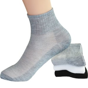 5Pair/Lot Breathable Mesh Mens Ankle Socks Spring Summer Socks Short Casual Male Socks Man Meias Gray/White/Black Polyester Sock