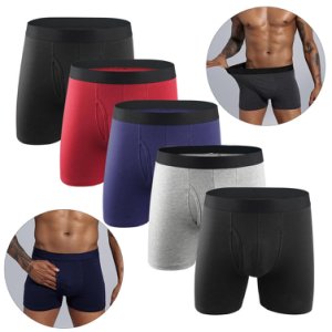 5Pcs Cotton Men Breathable Boxers Panties Shorts Elastic Solid Color Underwear panties for boys