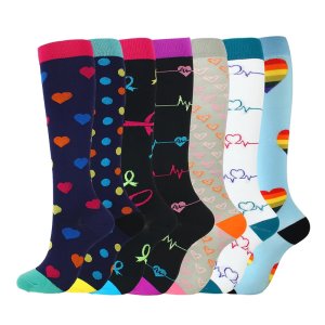 7 pairs Compression Socks Men Women Nylon Yarn Outdoor Sports High Long Tube Stockings Running Socks Unisex Y8
