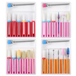 7PCS Ceramic Diamond Nail Drill Bits Set Milling Cutters Electric Manicure Pedicure Machine Gel Remover Strong Nail Drill Files