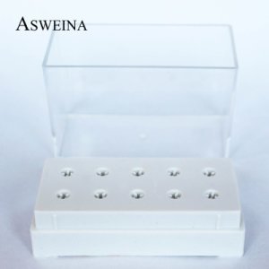 ASWEINA 1pc 10 Holes Nail Drill Bit Holder for Electric Drill Exhibition Displayer Manicure Nail Art Tools